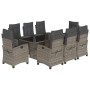 Garden dining set 9 pieces and gray synthetic rattan cushions by , Garden sets - Ref: Foro24-3212691, Price: 1,00 €, Discount: %