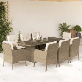 9-piece garden dining set with beige synthetic rattan cushions by , Garden sets - Ref: Foro24-3211887, Price: 1,00 €, Discoun...
