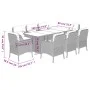 Set comedor de jardín 9 pzas con cojines ratán sintético beige de , Conjuntos de jardín - Ref: Foro24-3211887, Precio: 1,00 €...
