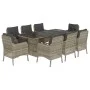 Garden dining set 9 pieces with light gray synthetic rattan cushions by , Garden sets - Ref: Foro24-3211891, Price: 1,00 €, D...