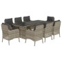 Garten Esszimmer Set 9-tlg Kissen synthetisches Rattan hellgrau von , Gartensets - Ref: Foro24-3211891, Preis: 980,25 €, Raba...