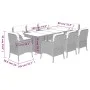 Garden dining set 9 pieces with light gray synthetic rattan cushions by , Garden sets - Ref: Foro24-3211891, Price: 1,00 €, D...