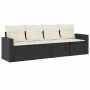 Set mit 4 Gartensofas mit Kissen Kunstrattan schwarz von , Modulare Sofas für den Außenbereich - Ref: Foro24-3251013, Preis: ...