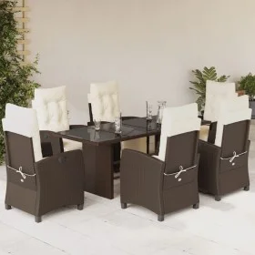 7-piece garden dining set with brown synthetic rattan cushions by , Garden sets - Ref: Foro24-3212922, Price: 979,98 €, Disco...