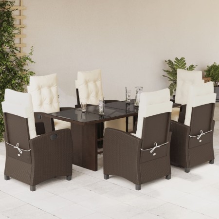 7-teiliges Garten-Esszimmer-Set mit Kissen synthetisches Rattan braun von , Gartensets - Ref: Foro24-3212922, Preis: 956,44 €...