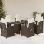 7-piece garden dining set with brown synthetic rattan cushions by , Garden sets - Ref: Foro24-3212922, Price: 979,98 €, Disco...