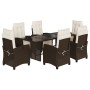 7-teiliges Garten-Esszimmer-Set mit Kissen synthetisches Rattan braun von , Gartensets - Ref: Foro24-3212922, Preis: 956,44 €...