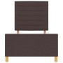 Estructura de cama con cabecera Marrón oscuro 90 x 190 cm tela