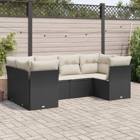 6-piece garden sofa set with black synthetic rattan cushions by , Garden sets - Ref: Foro24-3249945, Price: 396,40 €, Discoun...