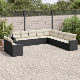 Garden sofa set 11 pieces and black synthetic rattan cushions by , Modular outdoor sofas - Ref: Foro24-3251523, Price: 660,64...