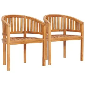 Banana chairs 2 units solid teak wood by vidaXL, Garden chairs - Ref: Foro24-48019, Price: 320,26 €, Discount: %