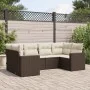 Set of 6 garden sofas and brown synthetic rattan cushions by , Modular outdoor sofas - Ref: Foro24-3251720, Price: 450,19 €, ...