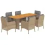 7-piece garden dining set with beige synthetic rattan cushions by , Garden sets - Ref: Foro24-3211902, Price: 864,44 €, Disco...