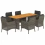Garden dining set 7 pieces and gray synthetic rattan cushions by , Garden sets - Ref: Foro24-3211898, Price: 858,92 €, Discou...