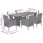 Garden dining set 7 pieces and gray synthetic rattan cushions by , Garden sets - Ref: Foro24-3211898, Price: 875,24 €, Discou...