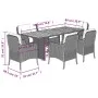 Garden dining set 7 pieces and gray synthetic rattan cushions by , Garden sets - Ref: Foro24-3211898, Price: 858,92 €, Discou...