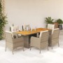 Set comedor de jardín 7 pzas con cojines ratán sintético beige de , Conjuntos de jardín - Ref: Foro24-3211900, Precio: 880,77...