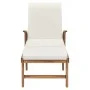 Sun lounger with solid cream teak wood cushion by vidaXL, Loungers - Ref: Foro24-48022, Price: 290,53 €, Discount: %