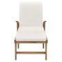 Tumbona con cojín madera maciza de teca crema de vidaXL, Tumbonas - Ref: Foro24-48022, Precio: 275,03 €, Descuento: %