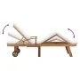 Sun lounger with solid cream teak wood cushion by vidaXL, Loungers - Ref: Foro24-48022, Price: 290,53 €, Discount: %