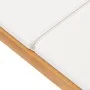 Sun lounger with solid cream teak wood cushion by vidaXL, Loungers - Ref: Foro24-48022, Price: 290,53 €, Discount: %