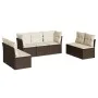7-piece garden sofa set with brown PE rattan cushions by , Garden sets - Ref: Foro24-3217413, Price: 443,21 €, Discount: %