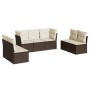 7-teilige Gartensofagarnitur mit braunen PE-Rattankissen von , Gartensets - Ref: Foro24-3217413, Preis: 420,79 €, Rabatt: %