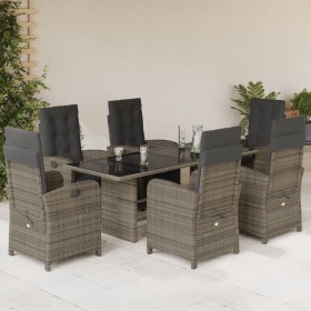 Garden dining set 7 pieces and gray synthetic rattan cushions by , Garden sets - Ref: Foro24-3212492, Price: 904,40 €, Discou...