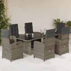Garden dining set 7 pieces and gray synthetic rattan cushions by , Garden sets - Ref: Foro24-3212492, Price: 941,37 €, Discou...