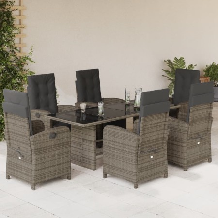 Garden dining set 7 pieces and gray synthetic rattan cushions by , Garden sets - Ref: Foro24-3212492, Price: 902,14 €, Discou...