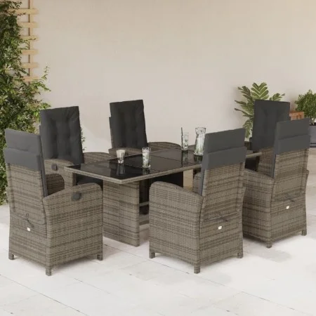 Set comedor jardín 7 pzas y cojines ratán sintético gris de , Conjuntos de jardín - Ref: Foro24-3212492, Precio: 941,84 €, De...