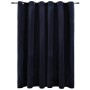 Cortina opaca con anillas de metal terciopelo negro 290x245 cm
