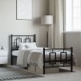 Bed frame with headboard and black metal footboard 75x190 cm by , Beds and slatted bases - Ref: Foro24-374249, Price: 78,96 €...