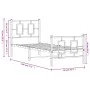 Bed frame with headboard and black metal footboard 75x190 cm by , Beds and slatted bases - Ref: Foro24-374249, Price: 77,80 €...