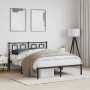 Estructura de cama con cabecero metal negro 135x190 cm de , Camas y somieres - Ref: Foro24-374240, Precio: 107,42 €, Descuent...
