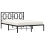 Estructura de cama con cabecero metal negro 135x190 cm de , Camas y somieres - Ref: Foro24-374240, Precio: 107,42 €, Descuent...