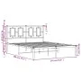 Bettgestell mit schwarzem Metallkopfteil 135x190 cm von , Betten und Lattenroste - Ref: Foro24-374240, Preis: 105,81 €, Rabat...