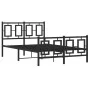 Bed frame with headboard and footboard black metal 120x190 cm by , Beds and slatted bases - Ref: Foro24-374256, Price: 123,35...