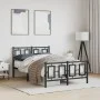 Bed frame with headboard and footboard black metal 120x190 cm by , Beds and slatted bases - Ref: Foro24-374256, Price: 123,35...