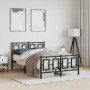 Estructura de cama con cabecero y pie metal negro 120x190 cm de , Camas y somieres - Ref: Foro24-374256, Precio: 125,05 €