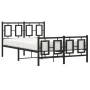 Bed frame with headboard and footboard black metal 120x190 cm by , Beds and slatted bases - Ref: Foro24-374256, Price: 123,35...