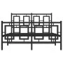 Bed frame with headboard and footboard black metal 120x190 cm by , Beds and slatted bases - Ref: Foro24-374256, Price: 123,35...