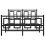 Estructura de cama con cabecero y pie metal negro 120x190 cm de , Camas y somieres - Ref: Foro24-374256, Precio: 125,05 €