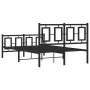Bed frame with headboard and footboard black metal 120x190 cm by , Beds and slatted bases - Ref: Foro24-374256, Price: 123,35...