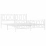 Metal bed frame with headboard and footboard white 183x213 cm by , Beds and slatted bases - Ref: Foro24-374313, Price: 150,23...