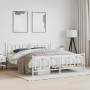 Metal bed frame with headboard and footboard white 183x213 cm by , Beds and slatted bases - Ref: Foro24-374313, Price: 150,23...