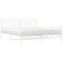 Metal bed frame with headboard and footboard white 183x213 cm by , Beds and slatted bases - Ref: Foro24-374313, Price: 150,23...