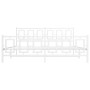 Metal bed frame with headboard and footboard white 183x213 cm by , Beds and slatted bases - Ref: Foro24-374313, Price: 150,23...