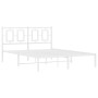 Metallbettgestell mit weißem Kopfteil 135x190 cm von , Betten und Lattenroste - Ref: Foro24-374289, Preis: 102,56 €, Rabatt: %