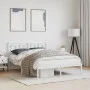 Estructura de cama de metal con cabecero blanca 135x190 cm de , Camas y somieres - Ref: Foro24-374289, Precio: 101,11 €, Desc...